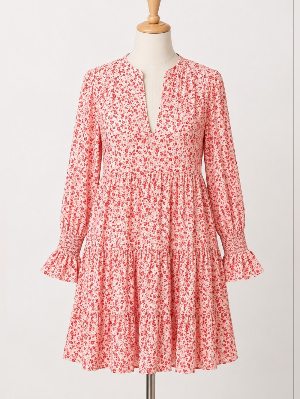Pomander Place Tuckernuck Shift Dress Scarlet Ditsy Floral Kenzo Tiered Medium